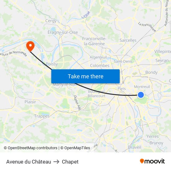 Avenue du Château to Chapet map
