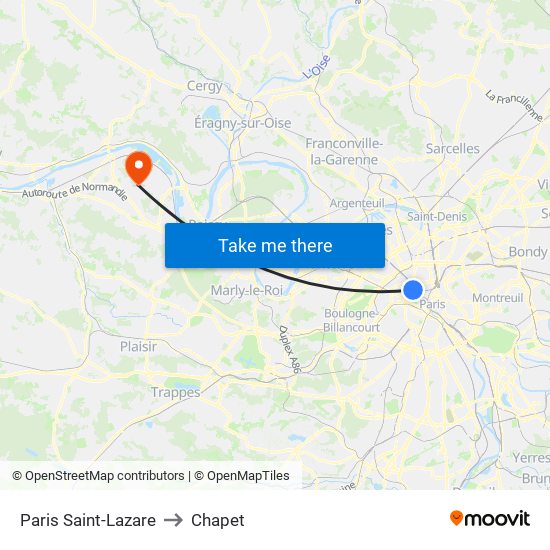 Paris Saint-Lazare to Chapet map
