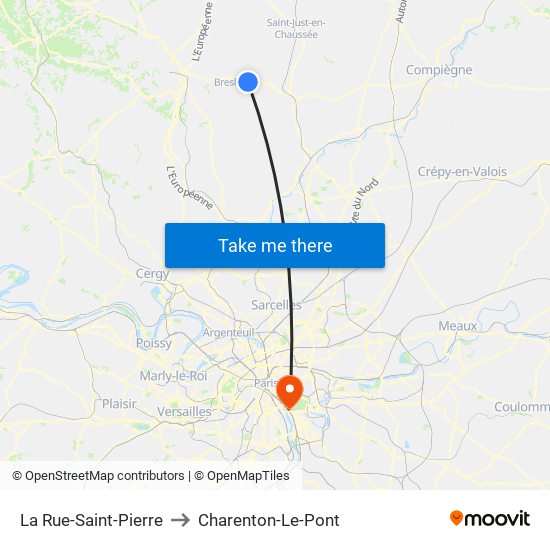 La Rue-Saint-Pierre to Charenton-Le-Pont map