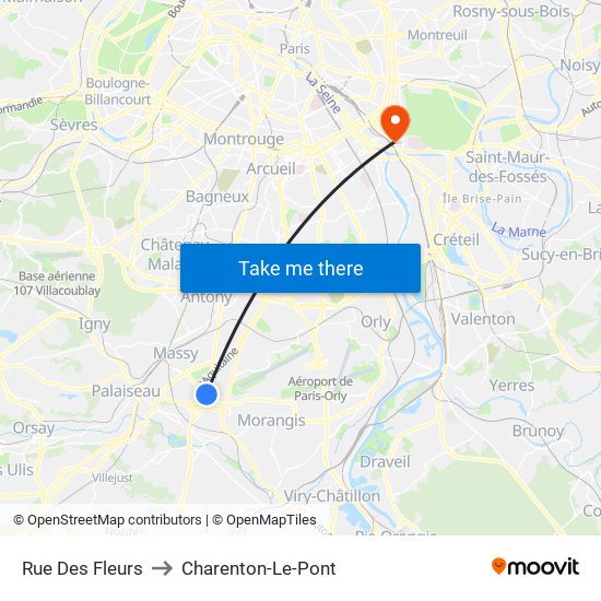 Rue Des Fleurs to Charenton-Le-Pont map