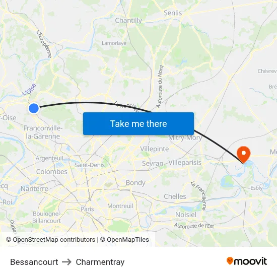 Bessancourt to Charmentray map