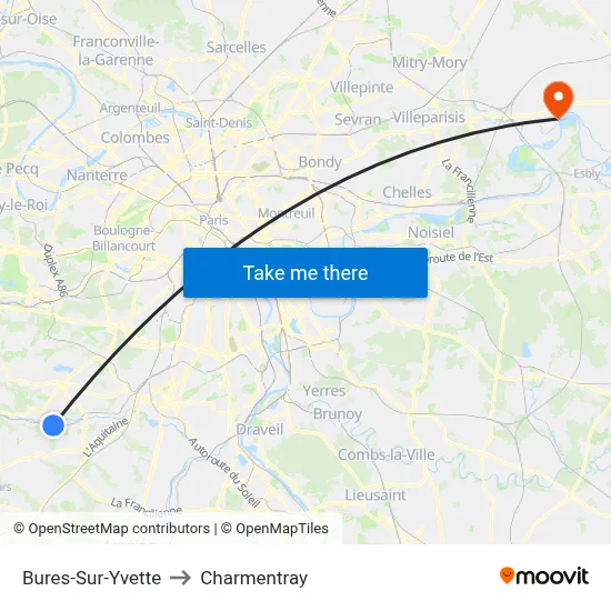 Bures-Sur-Yvette to Charmentray map