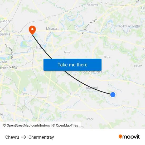 Chevru to Charmentray map