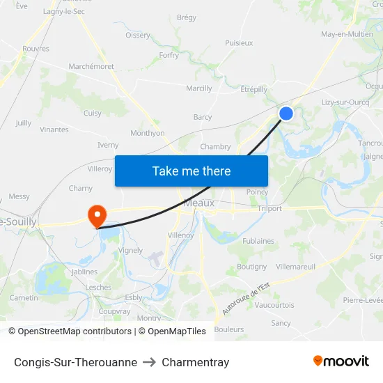 Congis-Sur-Therouanne to Charmentray map