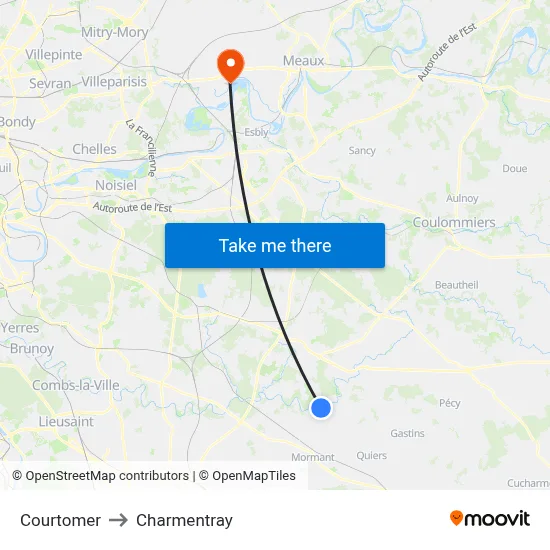 Courtomer to Charmentray map