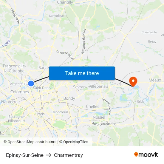 Epinay-Sur-Seine to Charmentray map