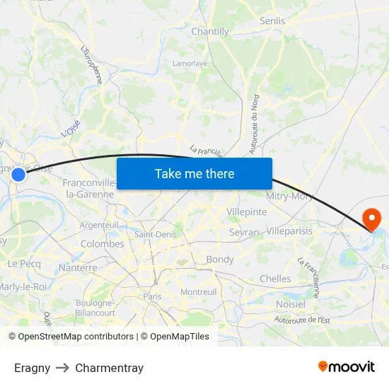 Eragny to Charmentray map