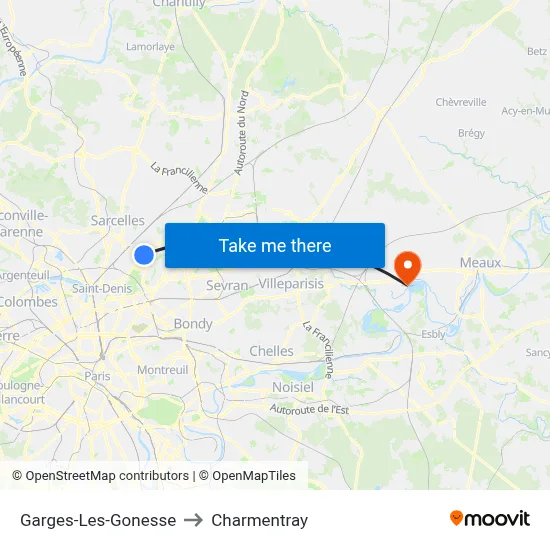 Garges-Les-Gonesse to Charmentray map