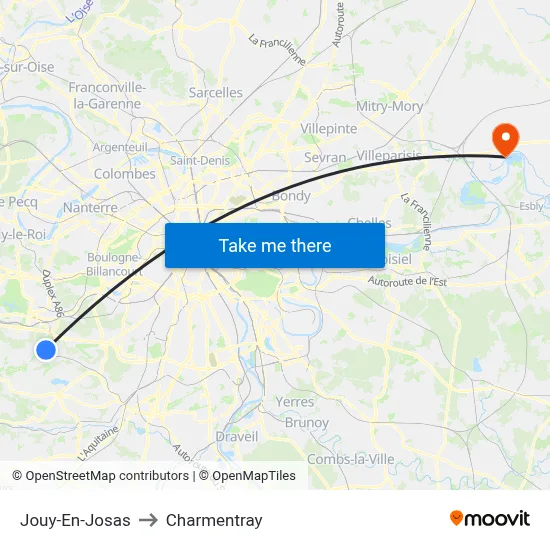 Jouy-En-Josas to Charmentray map