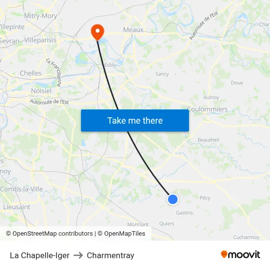 La Chapelle-Iger to Charmentray map