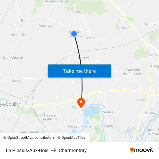 Le Plessis-Aux-Bois to Charmentray map