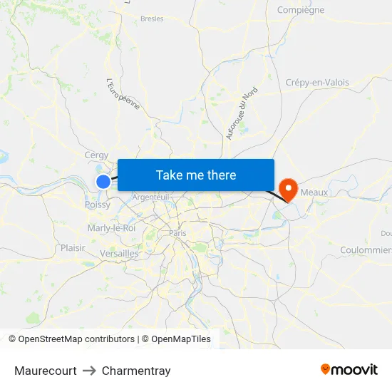 Maurecourt to Charmentray map