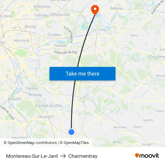 Montereau-Sur-Le-Jard to Charmentray map