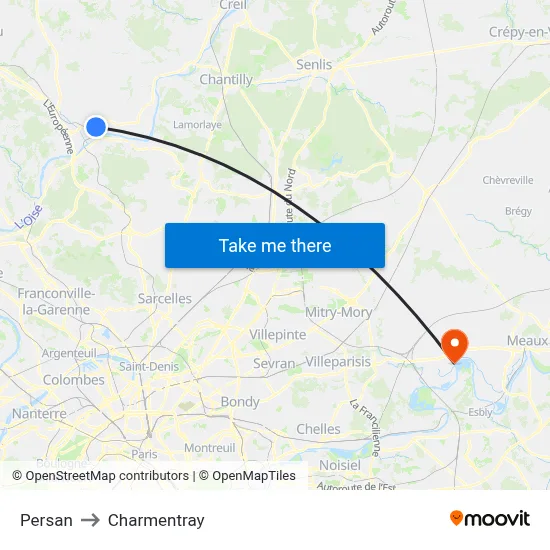 Persan to Charmentray map