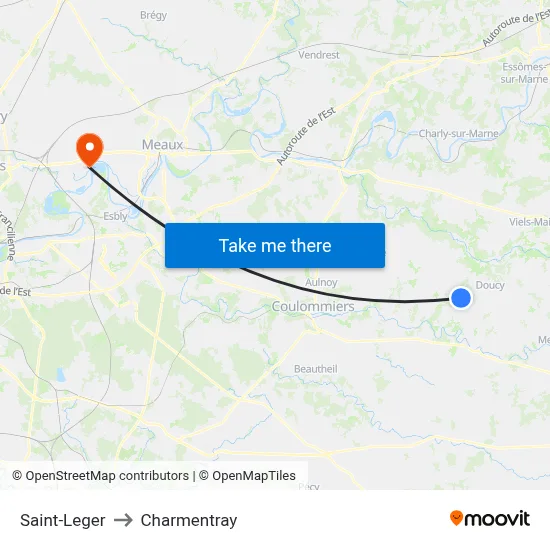 Saint-Leger to Charmentray map
