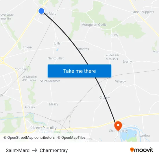 Saint-Mard to Charmentray map