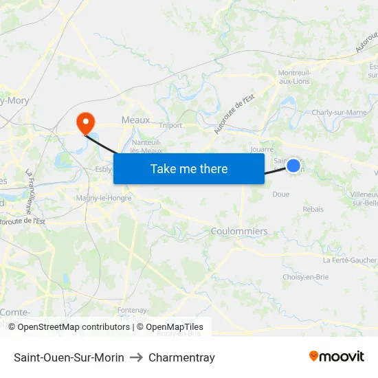 Saint-Ouen-Sur-Morin to Charmentray map
