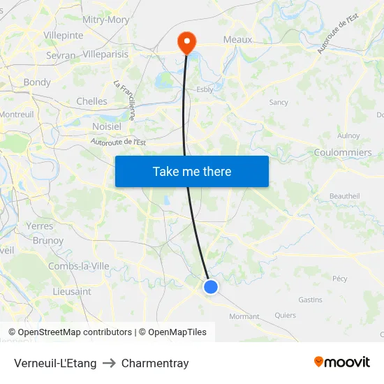Verneuil-L'Etang to Charmentray map