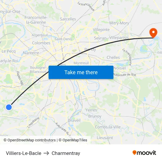 Villiers-Le-Bacle to Charmentray map