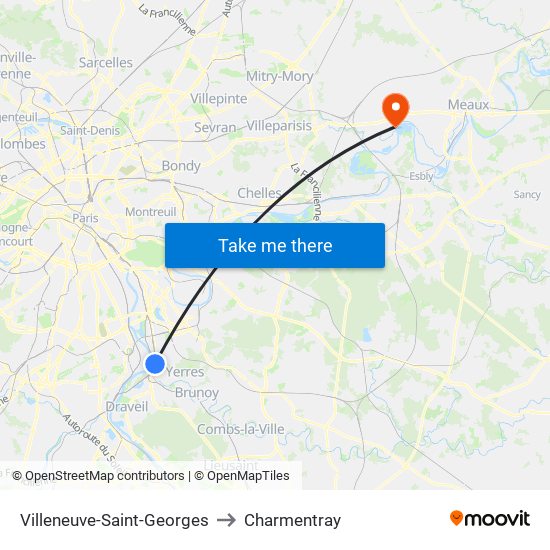 Villeneuve-Saint-Georges to Charmentray map