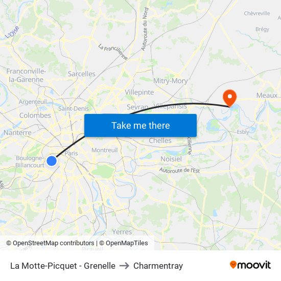 La Motte-Picquet - Grenelle to Charmentray map