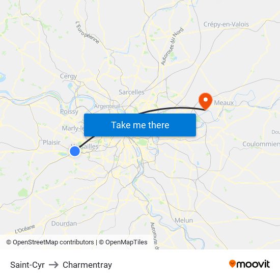 Saint-Cyr to Charmentray map