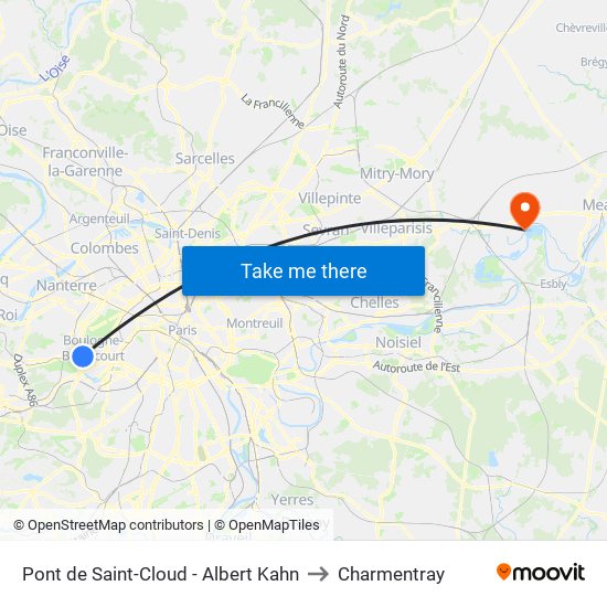 Pont de Saint-Cloud - Albert Kahn to Charmentray map