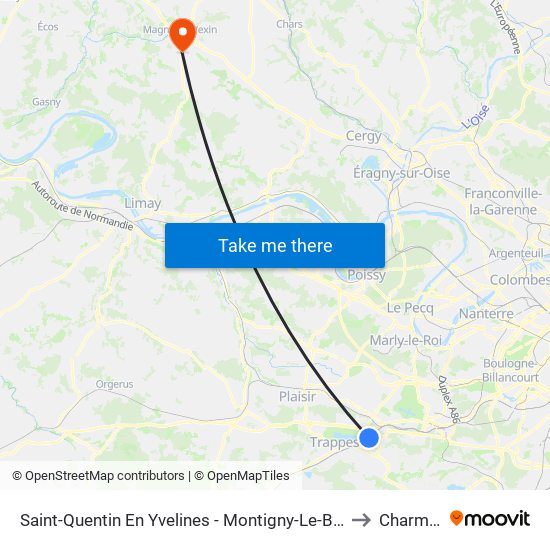 Saint-Quentin En Yvelines - Montigny-Le-Bretonneux to Charmont map