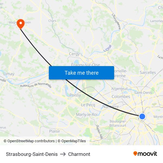 Strasbourg-Saint-Denis to Charmont map