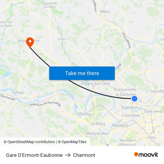 Gare D'Ermont-Eaubonne to Charmont map