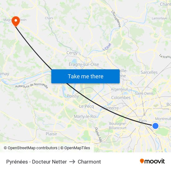 Pyrénées - Docteur Netter to Charmont map