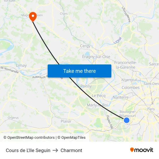 Cours de L'Ile Seguin to Charmont map