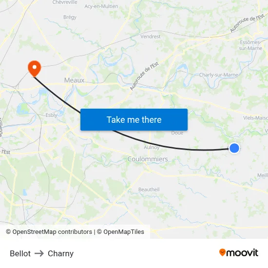 Bellot to Charny map