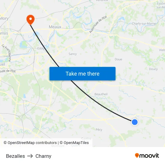 Bezalles to Charny map