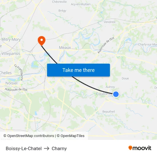 Boissy-Le-Chatel to Charny map