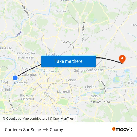 Carrieres-Sur-Seine to Charny map