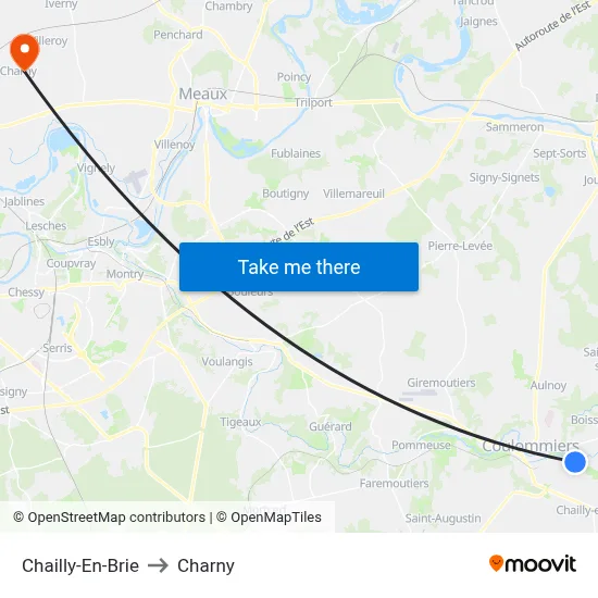 Chailly-En-Brie to Charny map