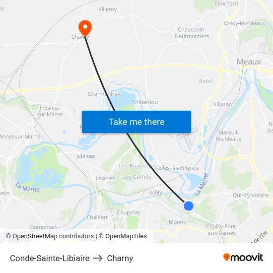 Conde-Sainte-Libiaire to Charny map