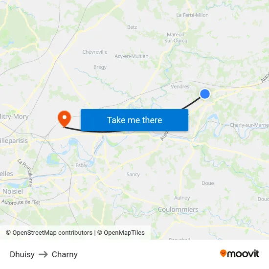 Dhuisy to Charny map