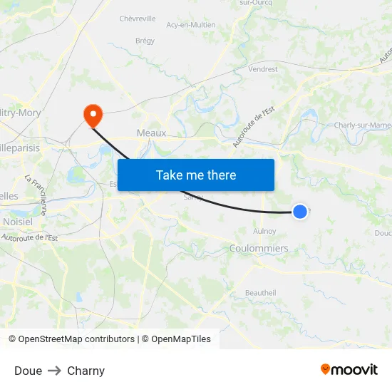Doue to Charny map