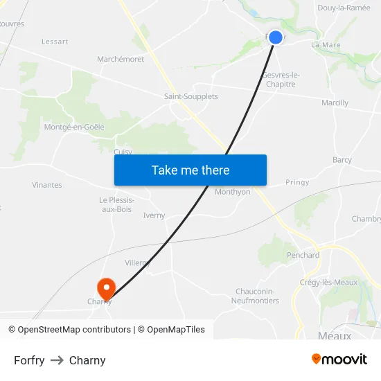 Forfry to Charny map