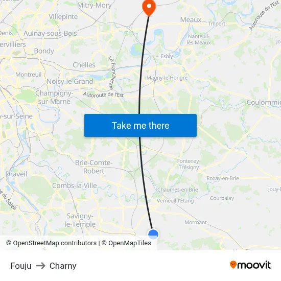 Fouju to Charny map