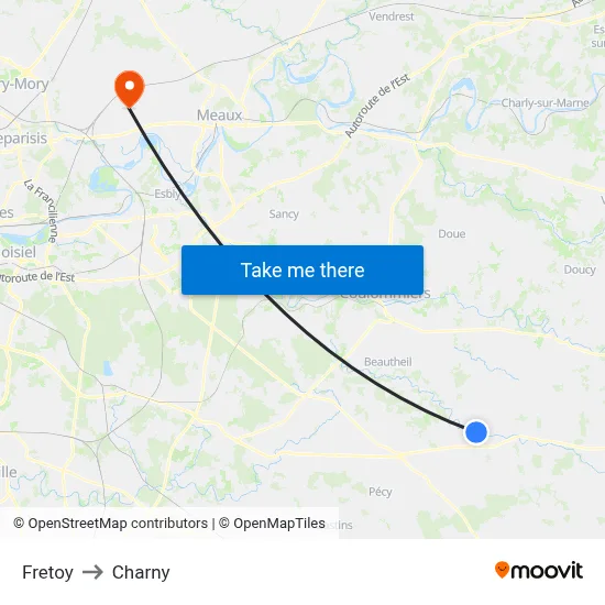 Fretoy to Charny map