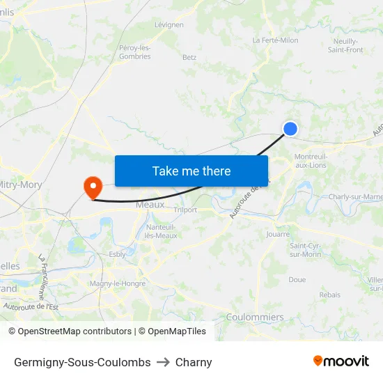 Germigny-Sous-Coulombs to Charny map