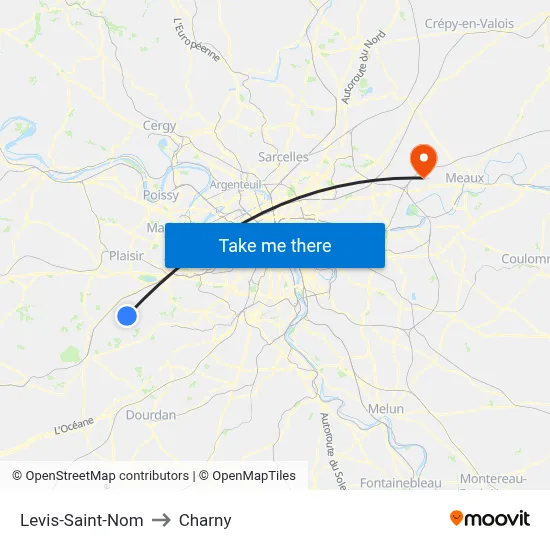 Levis-Saint-Nom to Charny map