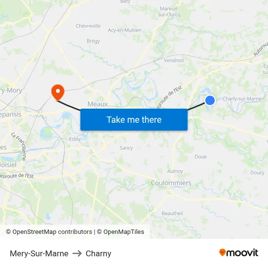 Mery-Sur-Marne to Charny map