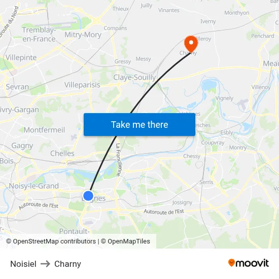 Noisiel to Charny map