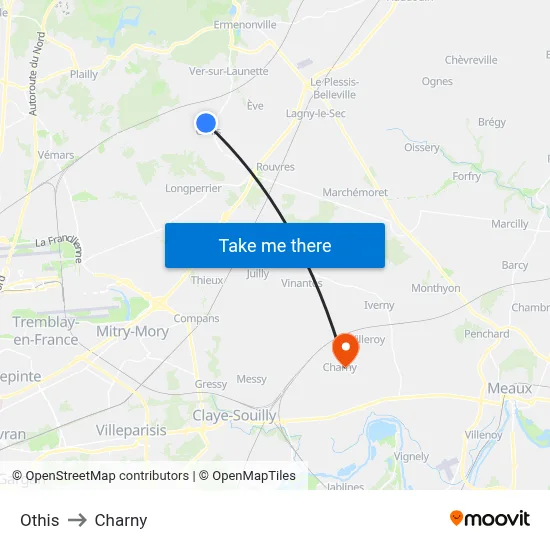 Othis to Charny map
