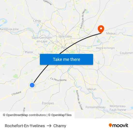 Rochefort-En-Yvelines to Charny map