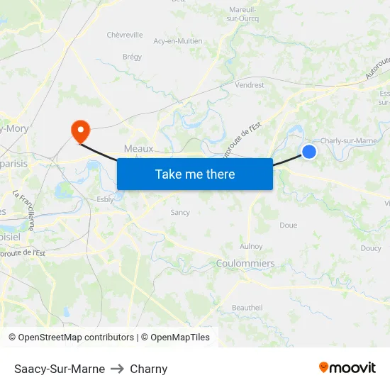 Saacy-Sur-Marne to Charny map